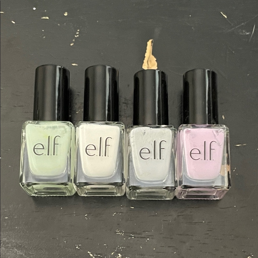 e.l.f. Pastel Nail Polish Set - Mint, White, Light Blue, Lavender